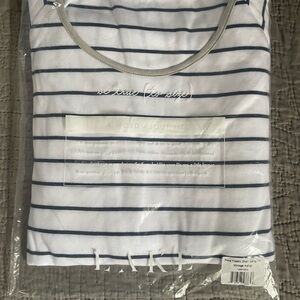 LAKE Women's Striped Pajama Set - White and Blue